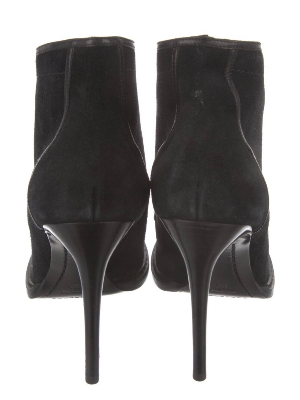 Burberry Black Suede/pony-hair Lace-Up High Heel Ankle Boot - Picture 4 of 8